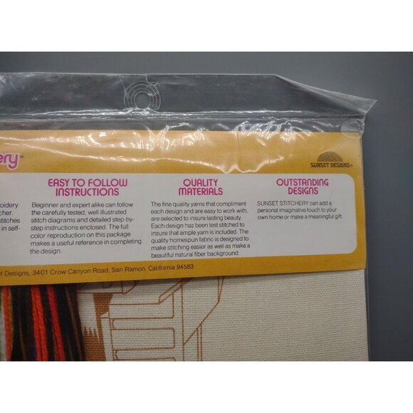 Vintage 1977 Sealed Crewel Embroidery Kit Childhood Treasures Boy, Fits 10x20" - Picture 11 of 16